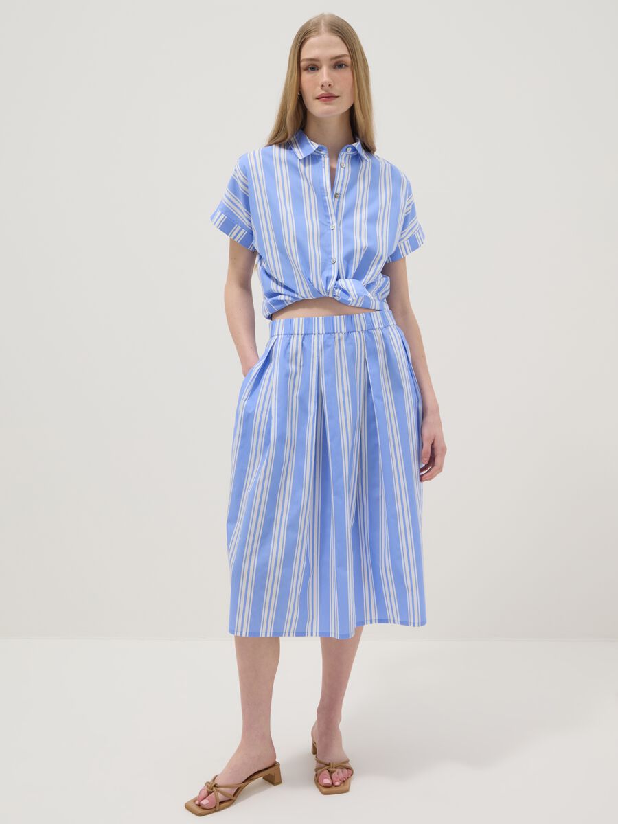 Blue striped pure cotton shirt_2