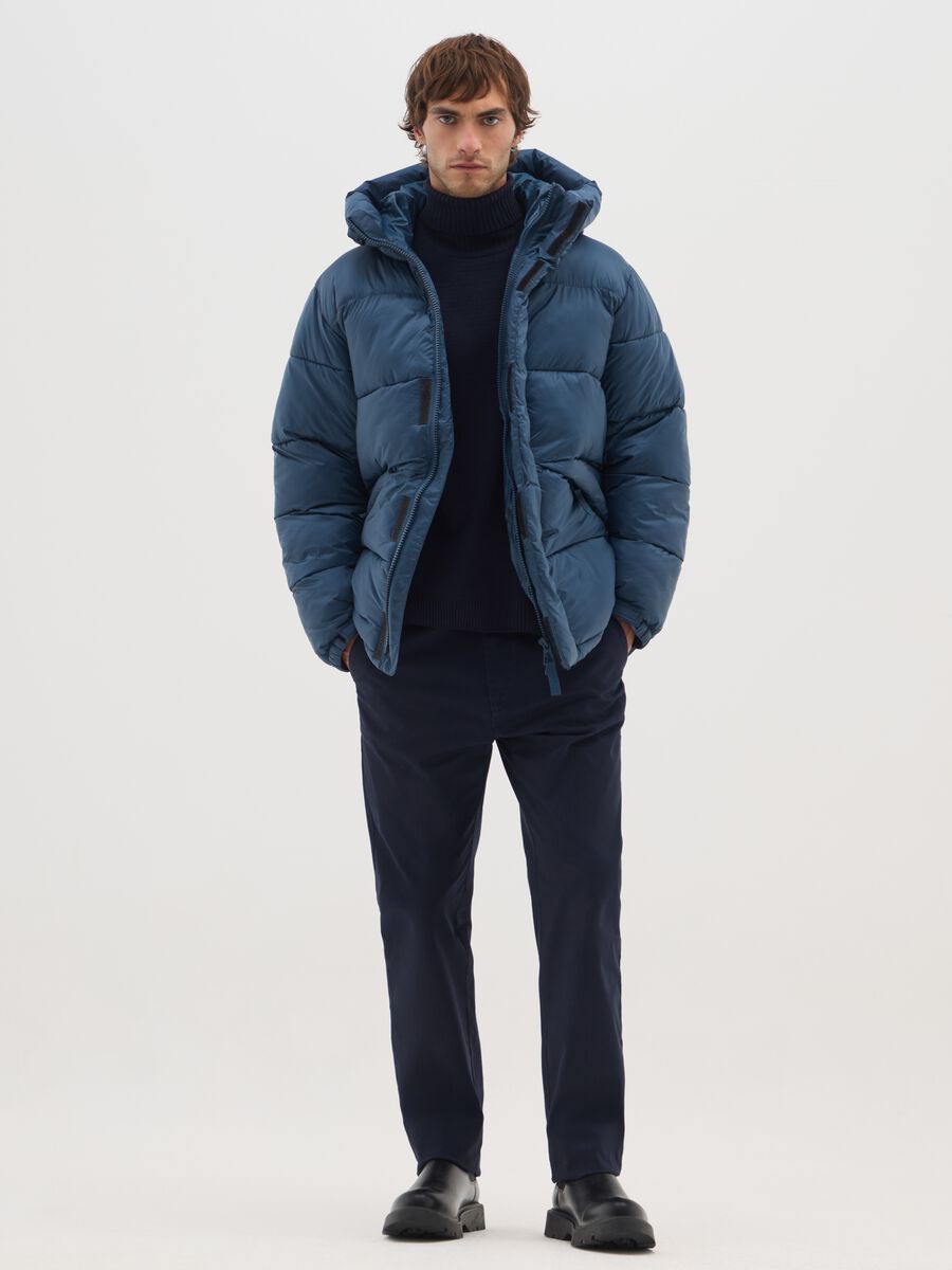 Petrol Blue The Iconic Puffer with Adjustable Hood_1