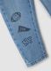 Jeans denim azzurri in misto cotone e viscosa con stampe college_3