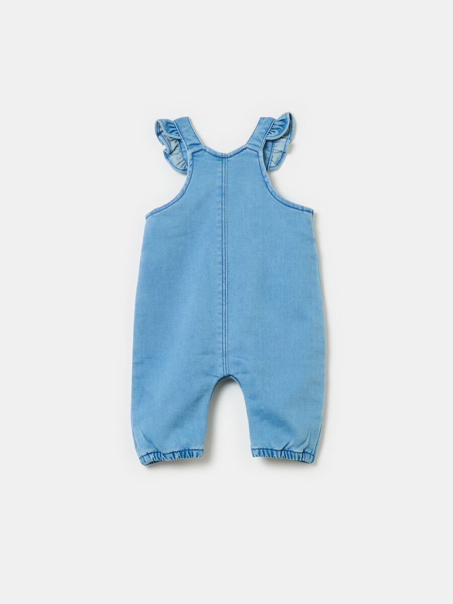 Denim dungarees with flounce_1