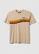 Beige pure cotton regular fit T-shirt with print_0