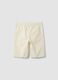 Beige pure cotton shorts with elasticated waist_4