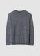 Maglia blu e grigia in misto lana a girocollo regular fit_0