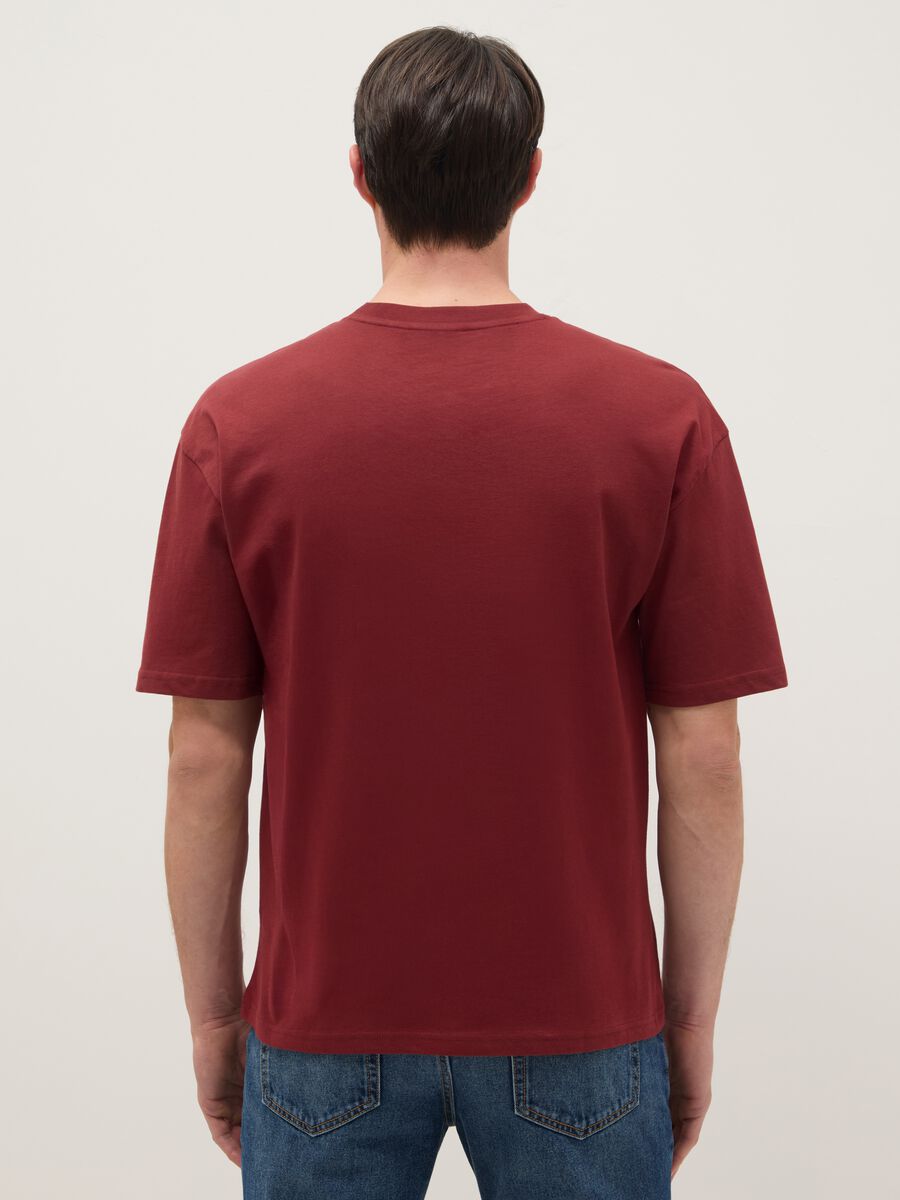 Red pure cotton relaxed fit T-shirt_2