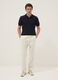 White cotton chino trousers, carrot fit_0