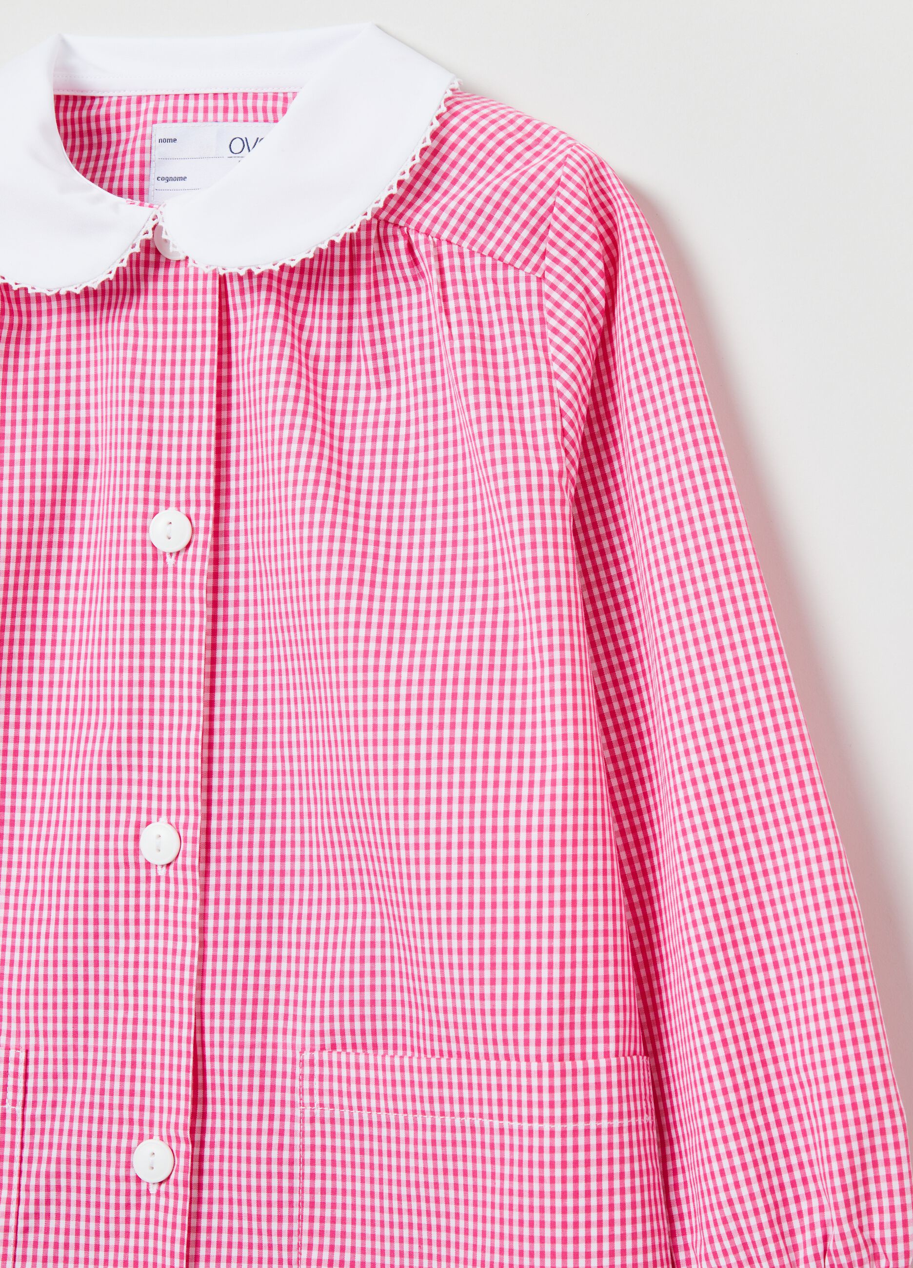 Two-pack gingham school smocks with buttons_2
