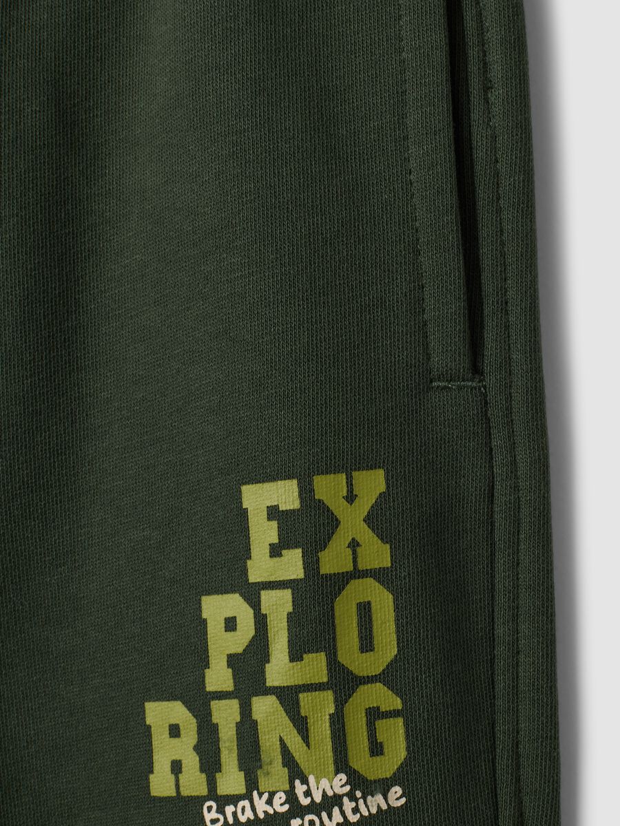 Green pure cotton fleece over-fit jogger trousers_2