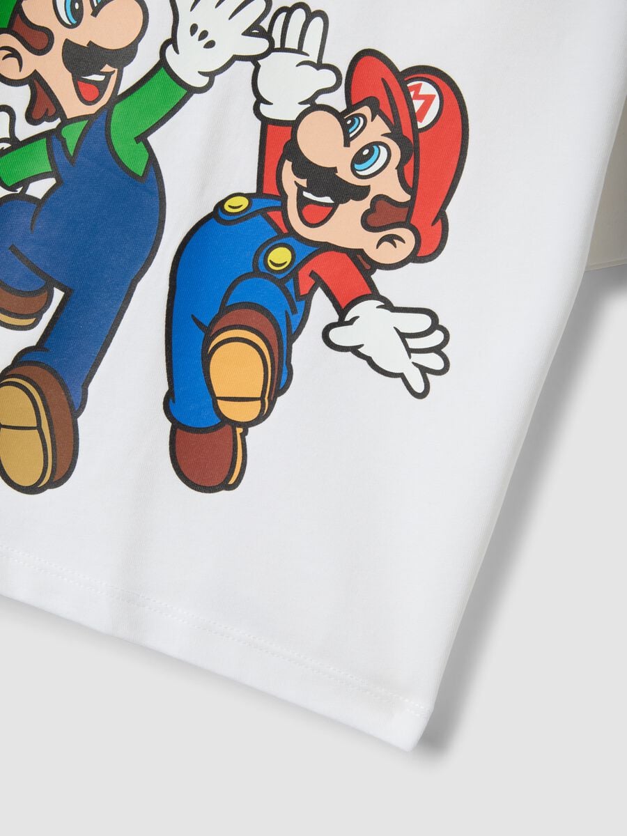 Camiseta blanca de algod&oacute;n el&aacute;stico de manga corta_3