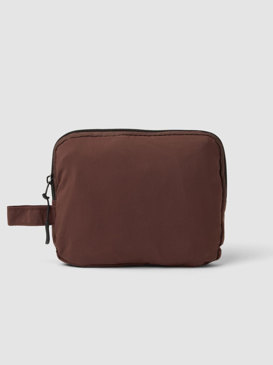 Brown foldable shopper tote with double handles_1