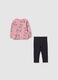 Multicolour sweatshirt and trouser set for girls in regular fit cotton blend_0
