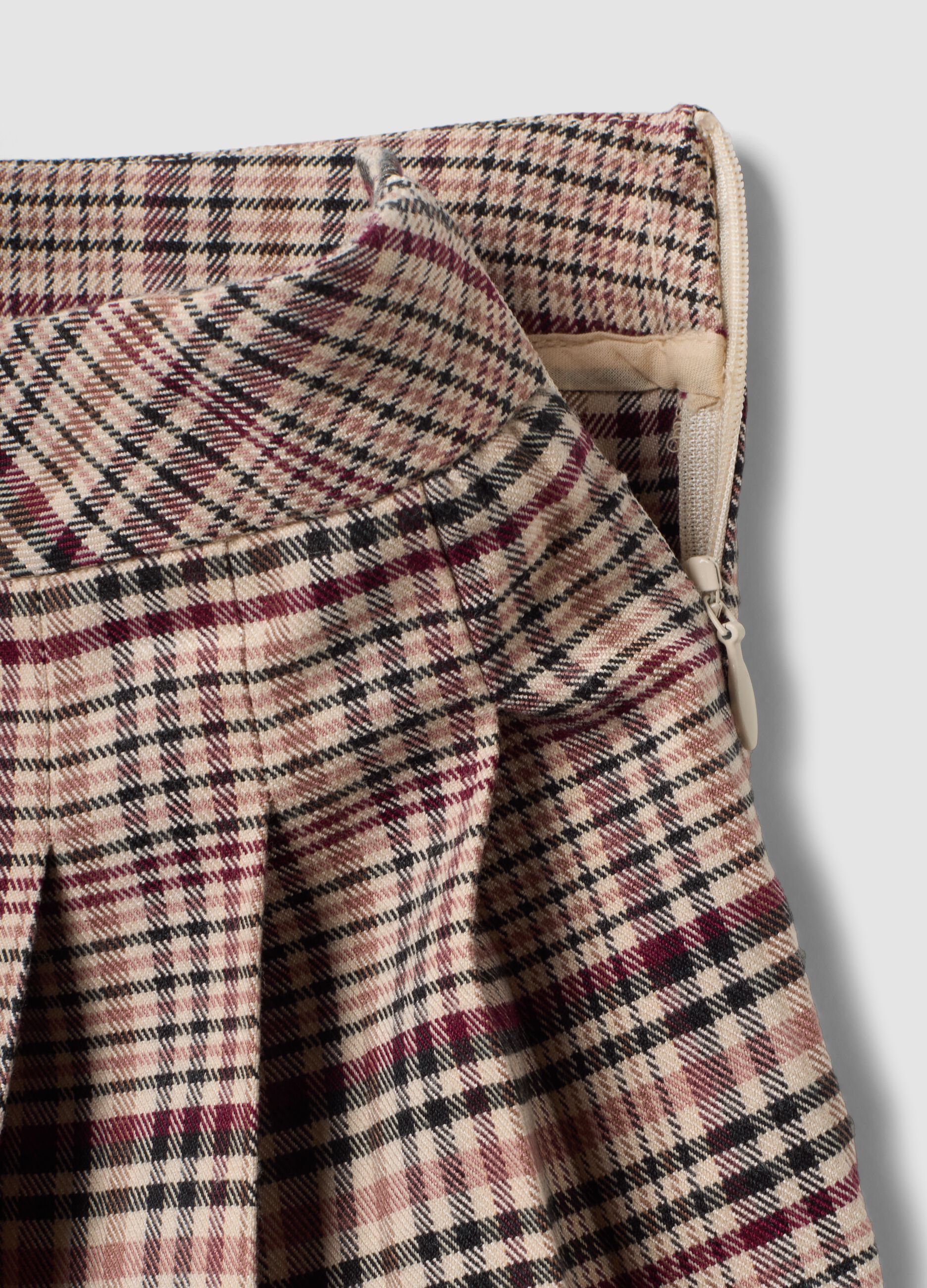 Brown pleated skirt in stretch viscose