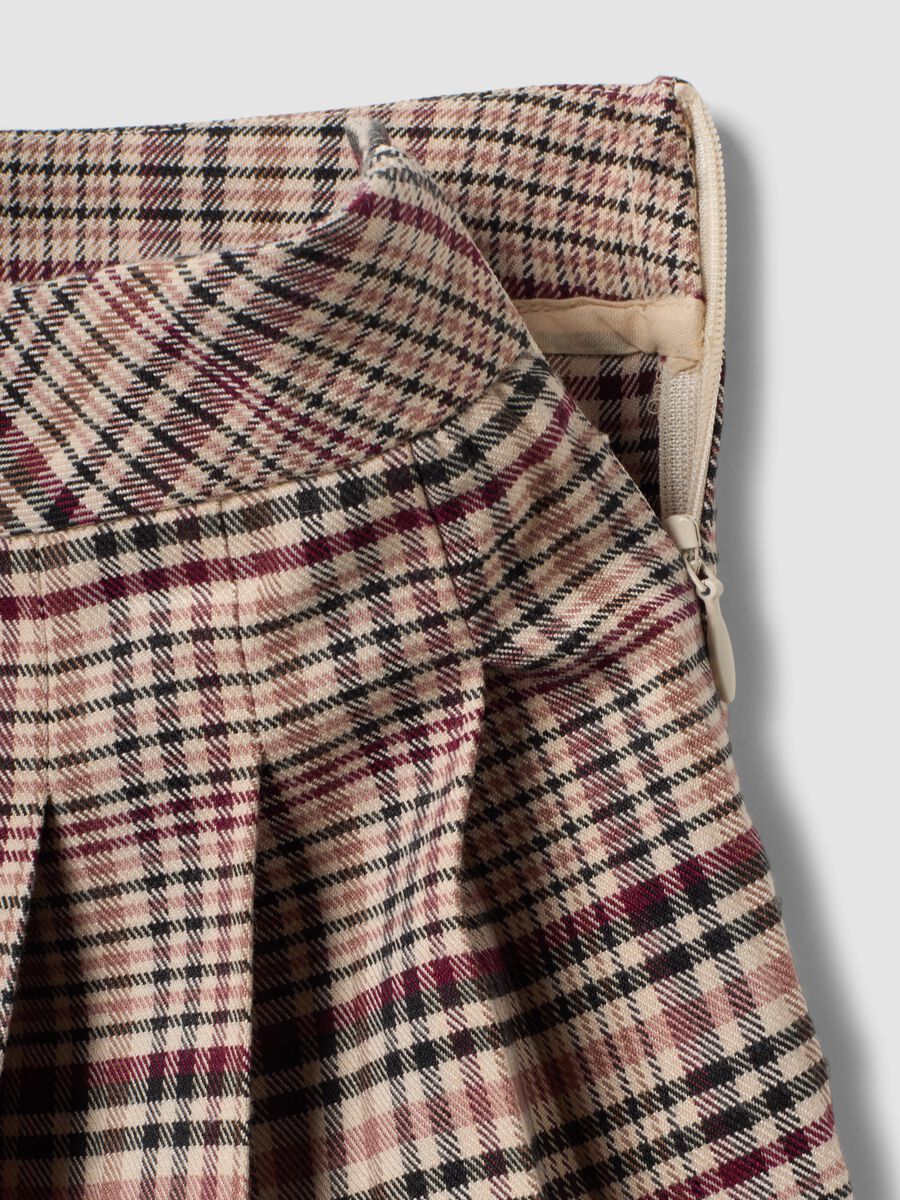 Brown pleated skirt in stretch viscose_4