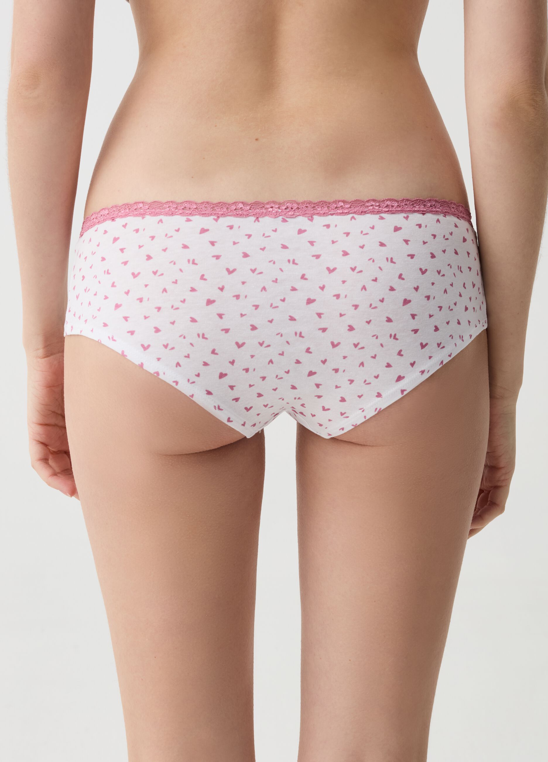 Two-pack French knickers with lace trim