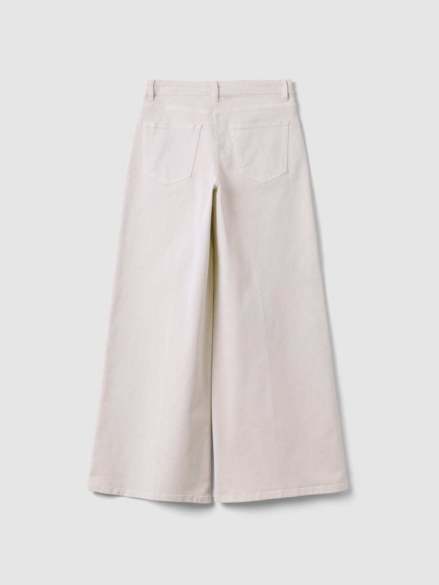 White stretch cotton wide-leg trousers_6