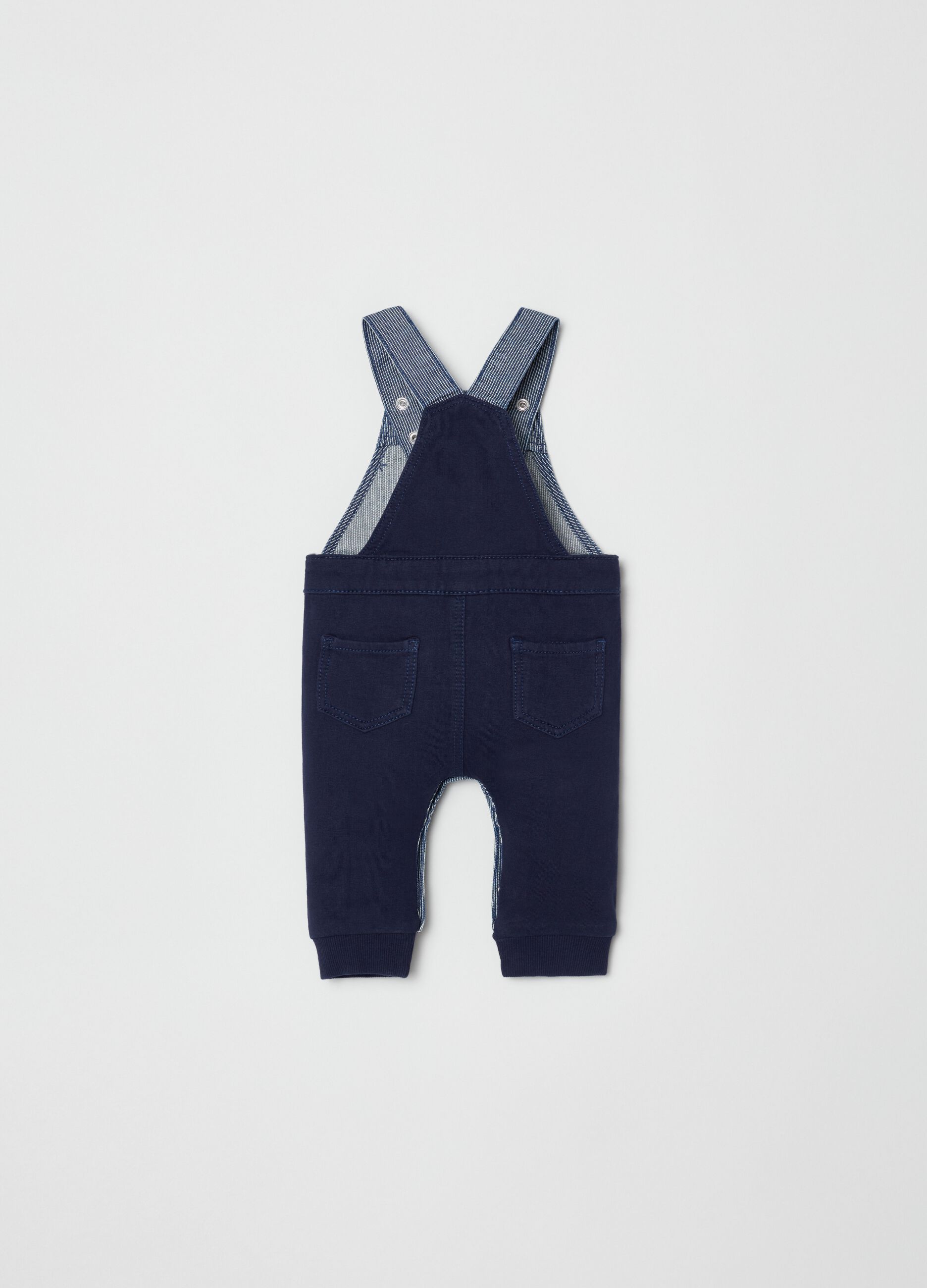 Dungarees with striped weave