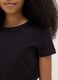 Girls' black cotton blend T-shirt regular fit_2