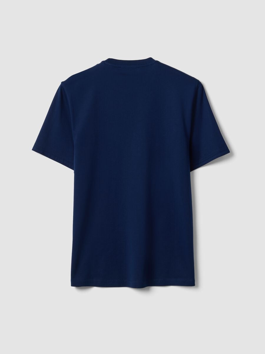 Blaues Rundhals-T-Shirt aus reiner Supima-Baumwolle, Regular Fit_1