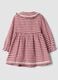 Red dress with pure cotton gingham collar_1