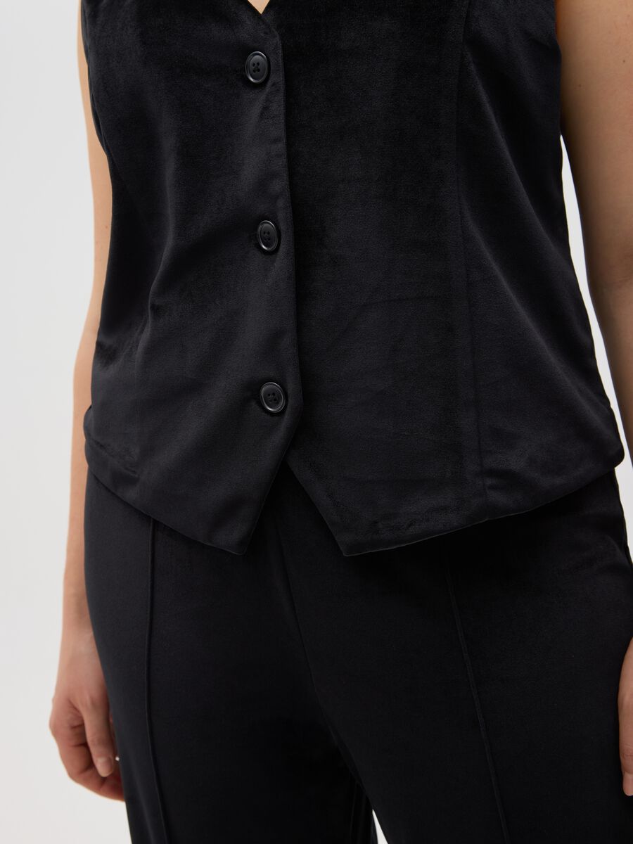 Black waistcoat with lining and regular fit buttons_3