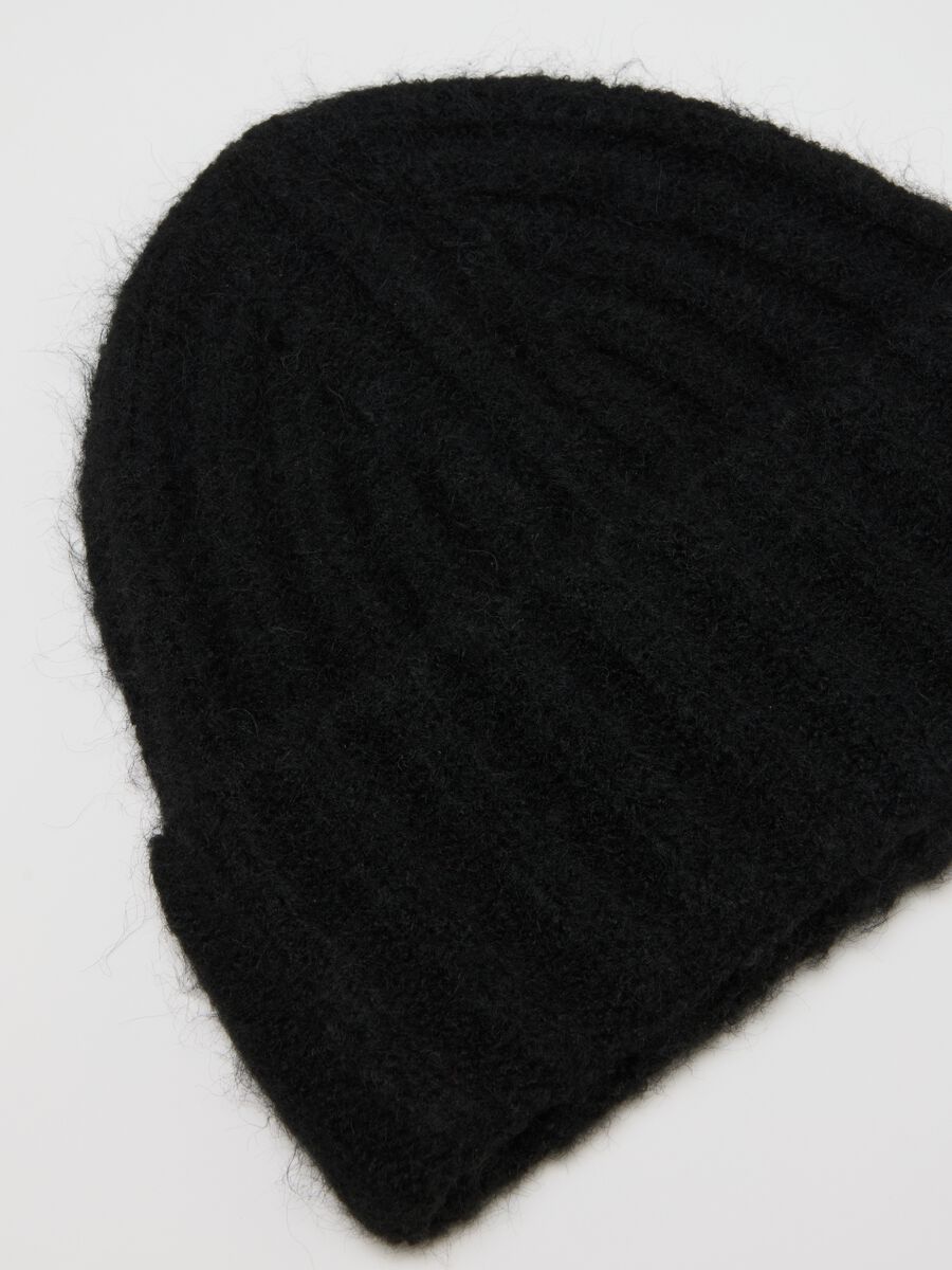 Black Stretch Fabric Cap_2
