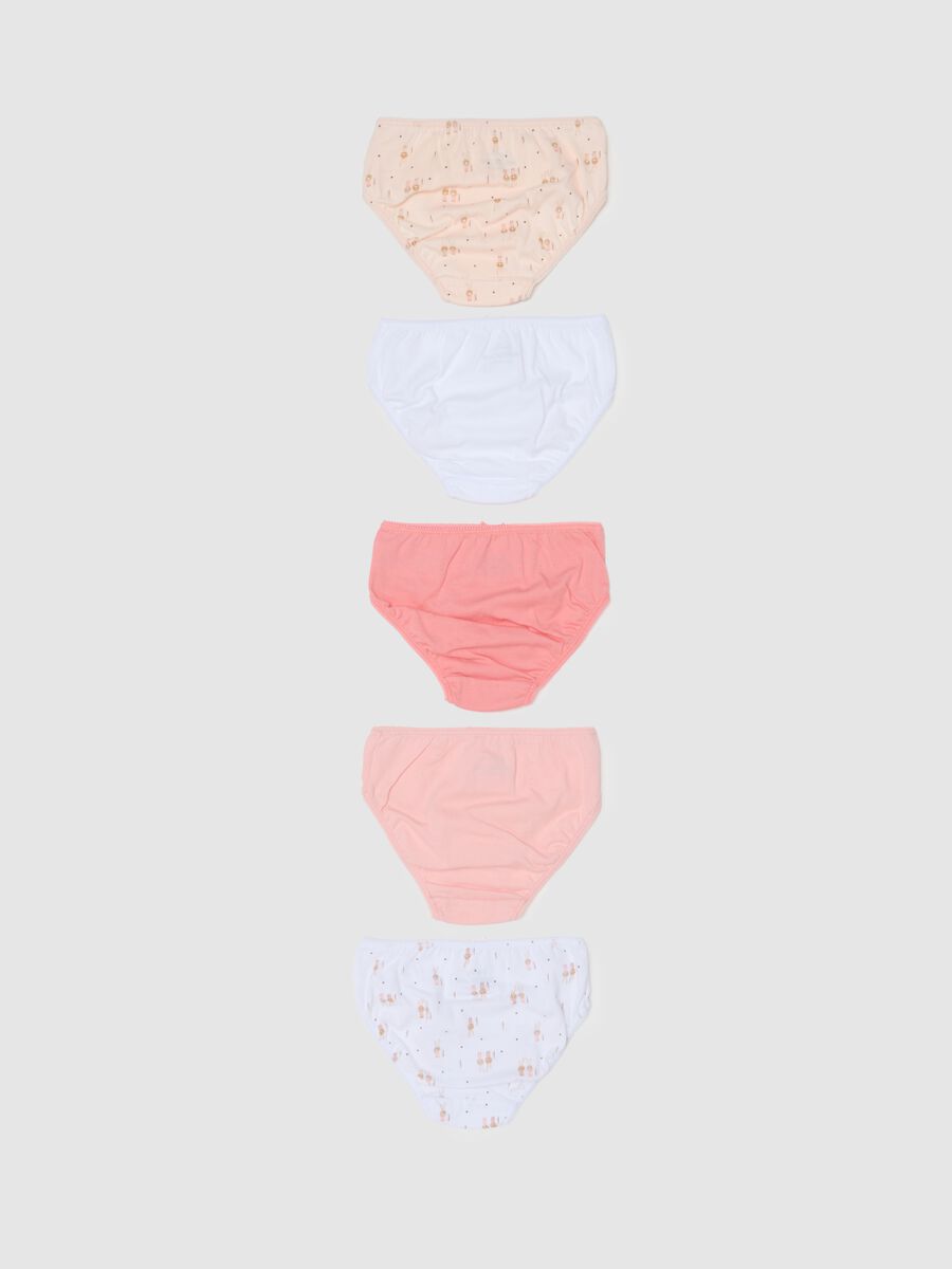 Multicolored pure cotton girl briefs set_1