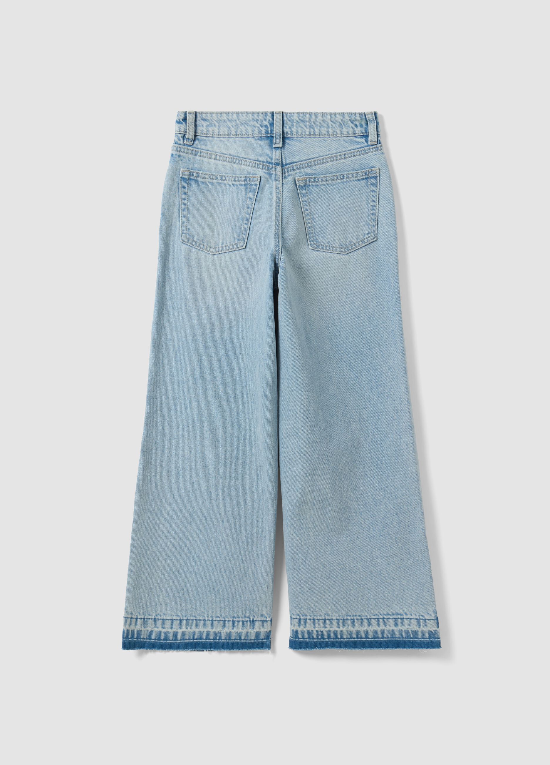 Blue culotte jeans in pure cotton for girls
