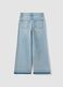 Blue culotte jeans in pure cotton for girls_5