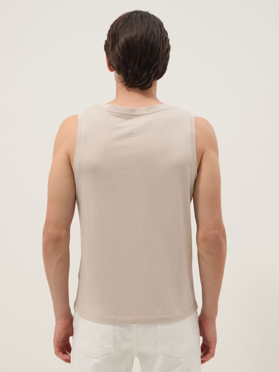 Beige pure cotton vest_3