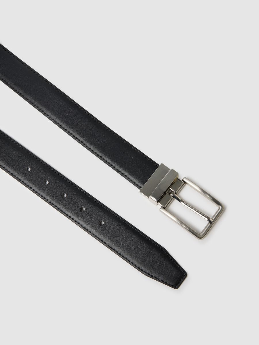 Multicolour reversible belt with metal buckle_1