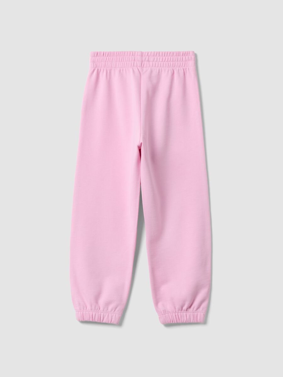 Pink pure cotton regular-fit joggers for girls_1