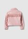 Rosa M&auml;dchenjacke, regular fit mit Fransen und Mesh-Details_1