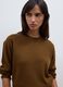 Maglia marrone in pura lana a girocollo over fit_2