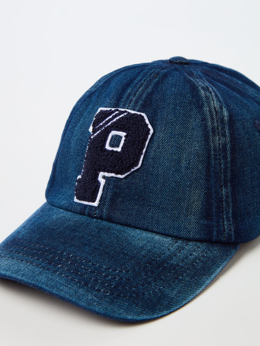 Denim baseball cap with logo_2