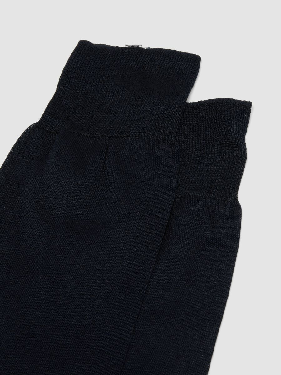 Kurze blaue Socken aus reiner Baumwolle_1