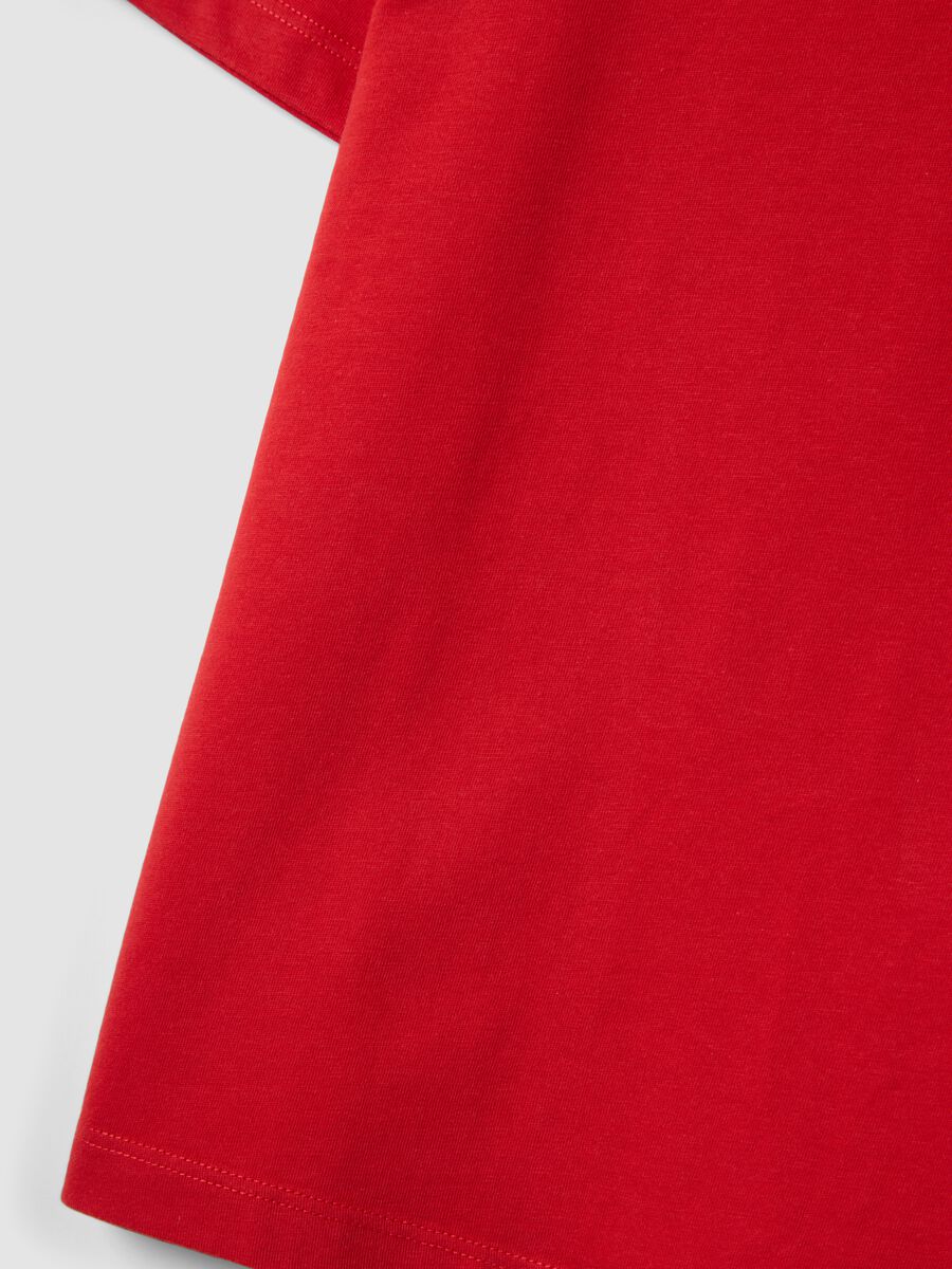 Red pure cotton kids&rsquo; T-shirt, regular fit_3