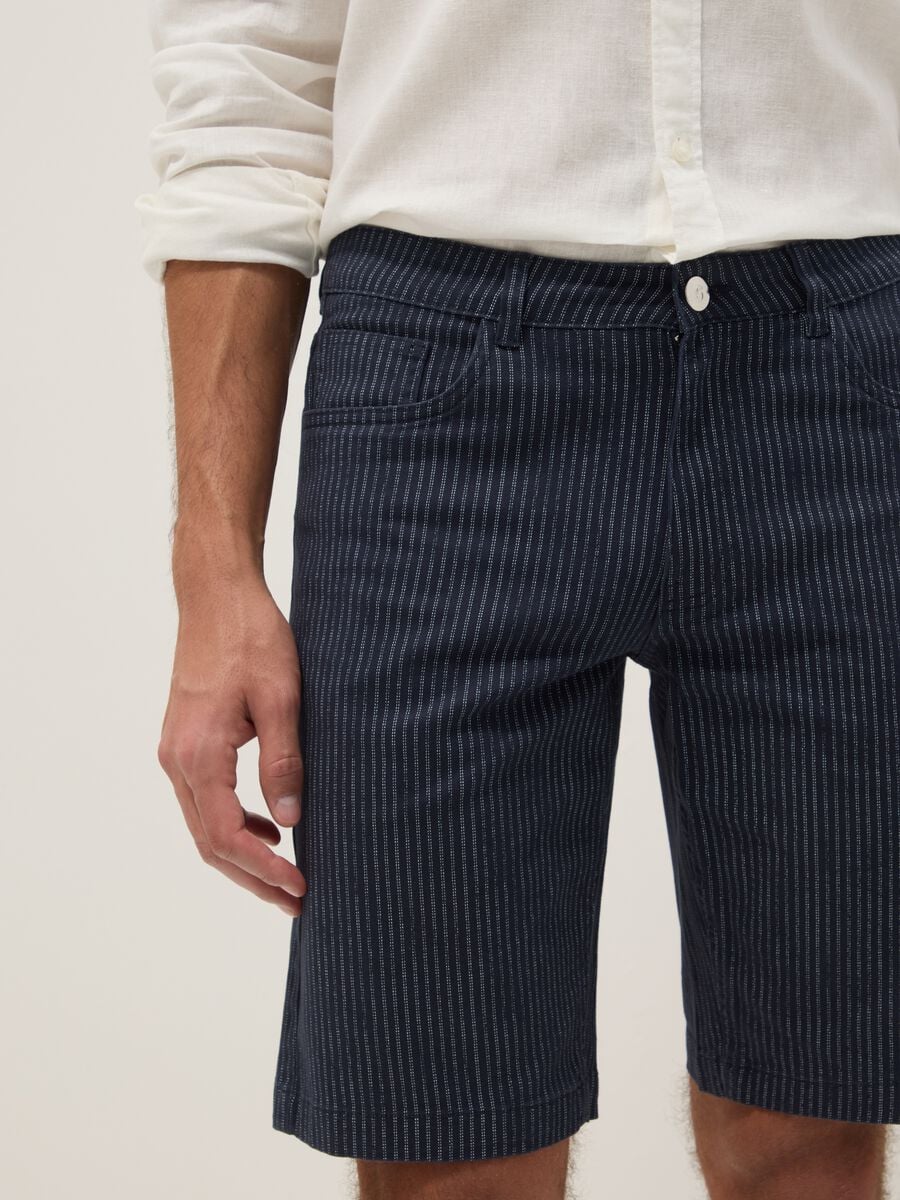 Blue stretch cotton shorts_4