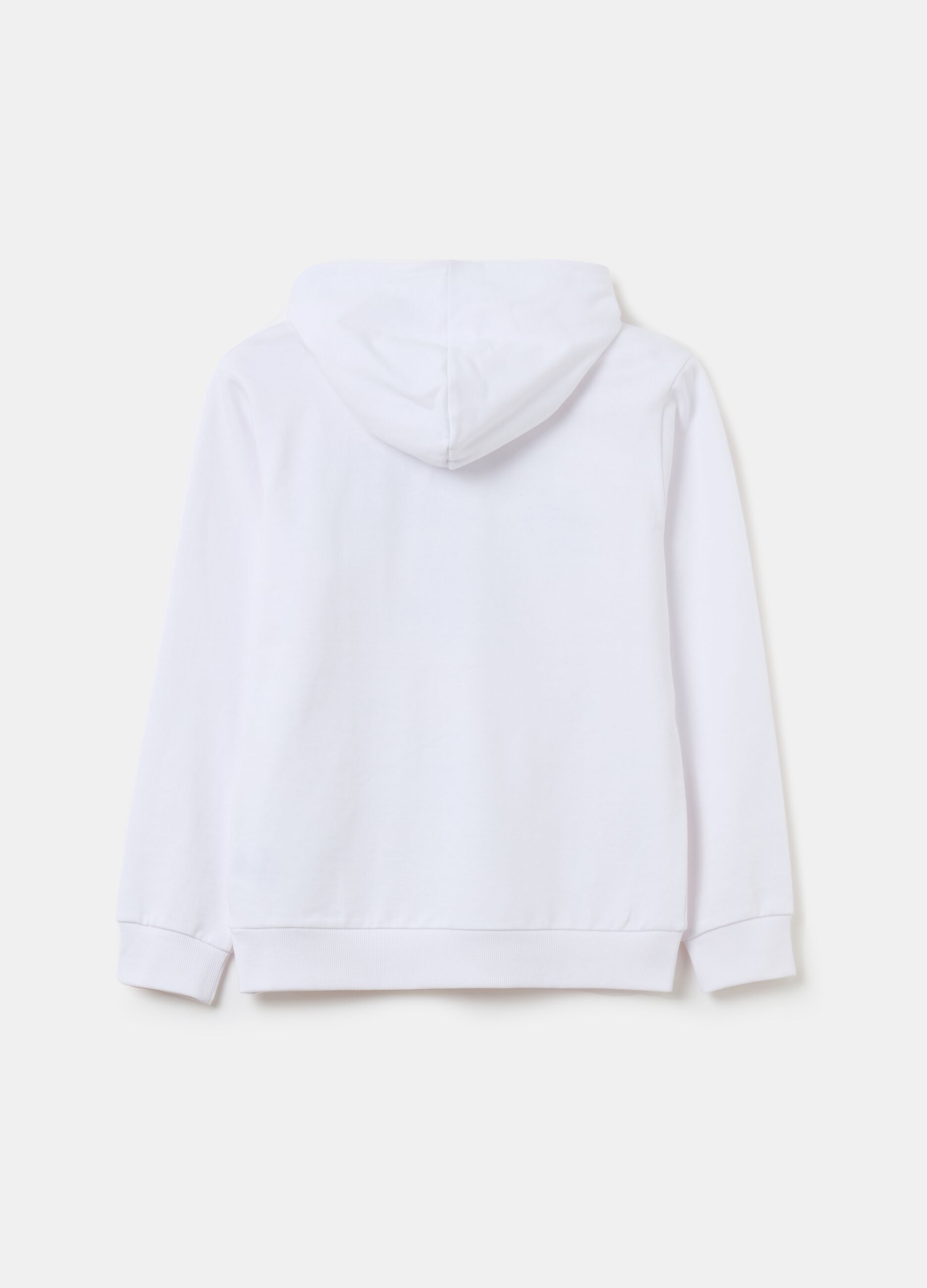 Cotton hooded sweatshirt with logo print