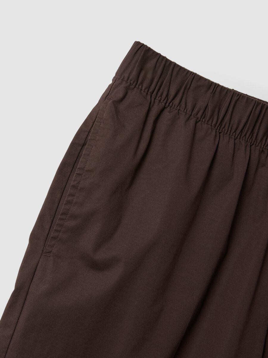 Brown stretch cotton wide-leg trousers_5