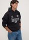 Sweat com capuz preta em mistura de algod&atilde;o com estampado Brooklyn Nets_0