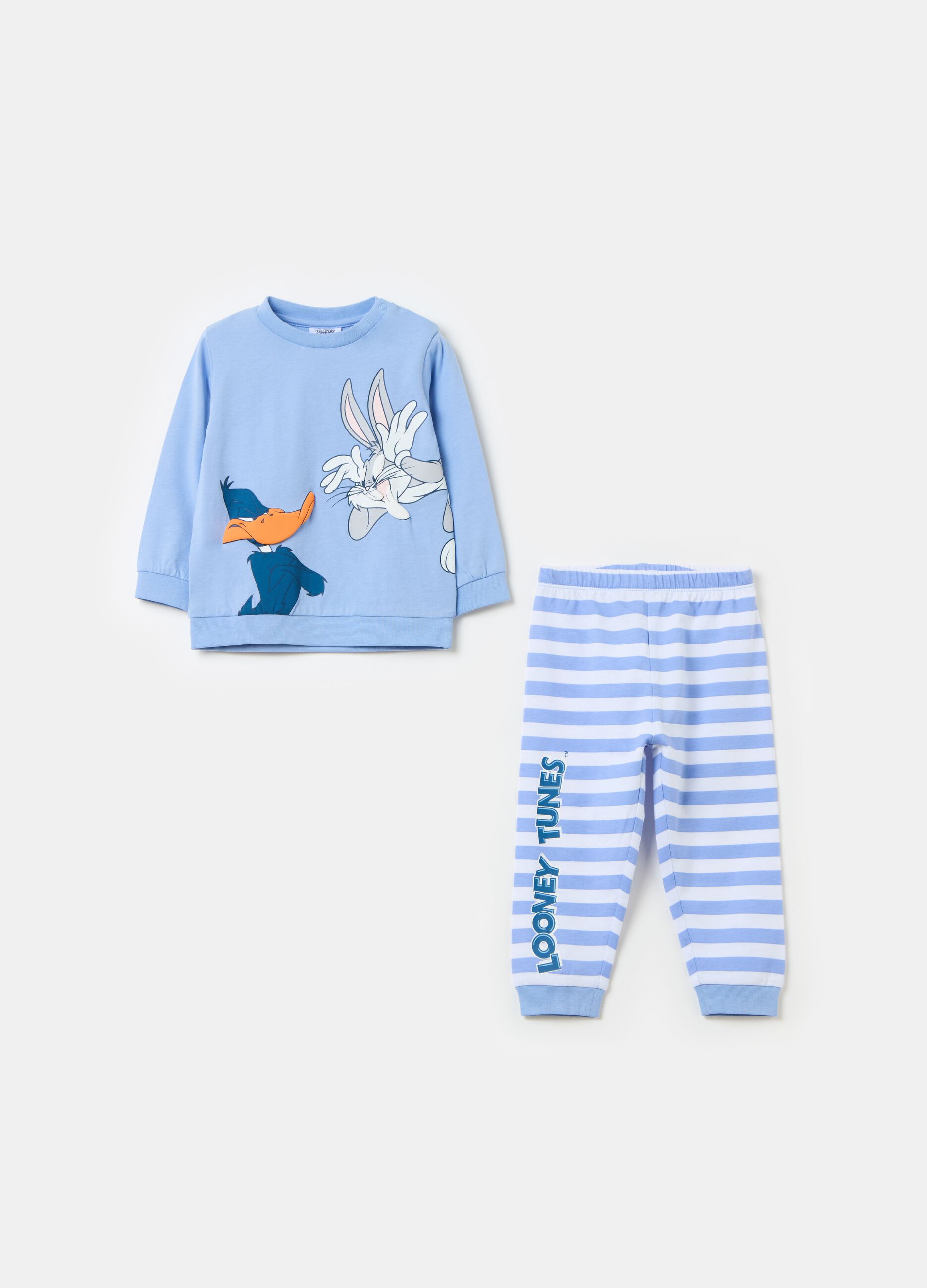 Pijama de algodón Bugs Bunny y Pato Lucas