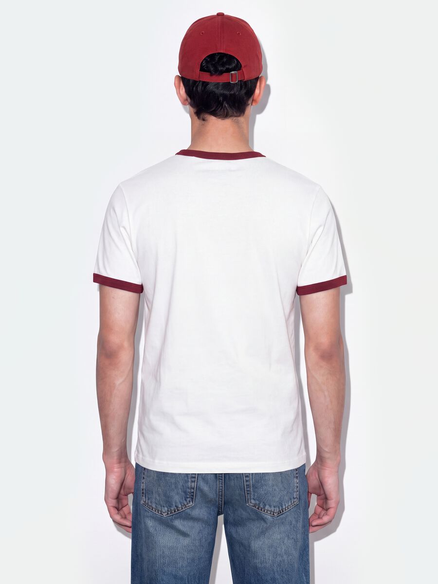 White crew-neck fitted T-shirt in pure cotton_2