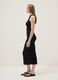 Black fitted sleeveless dress with back slit_2