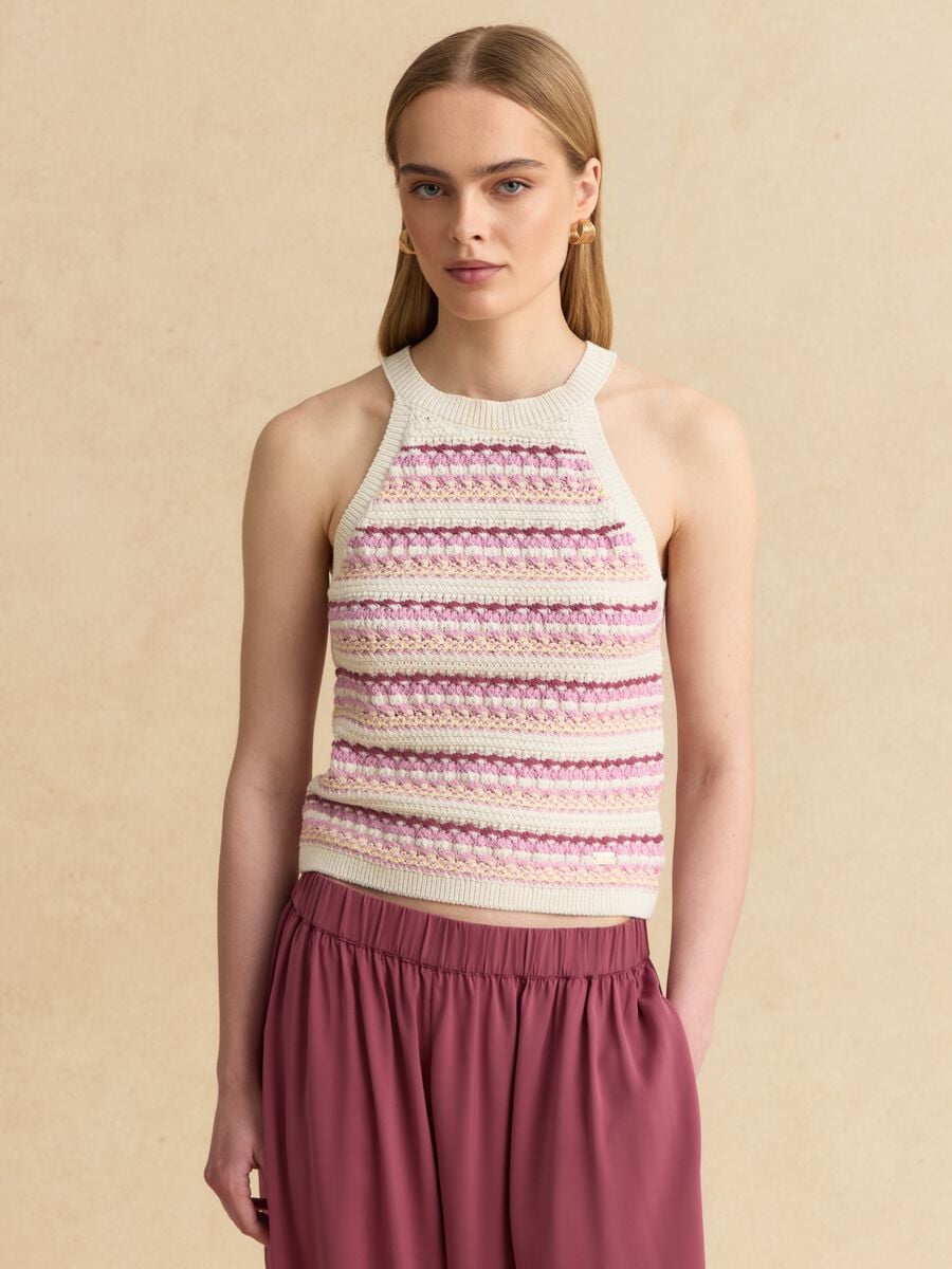 Multicolour cotton-blend tank top_2