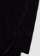 Black velvet slim fit dress with drapery_5