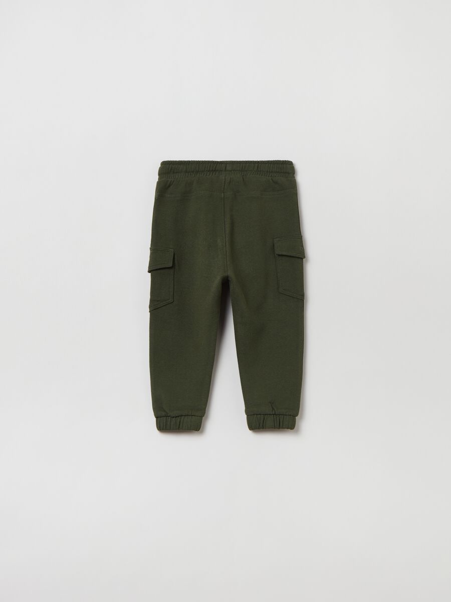 Fleece joggers with pockets and drawstring_2