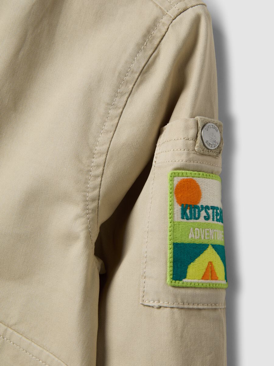 Boys' beige pure cotton jacket regular fit_3