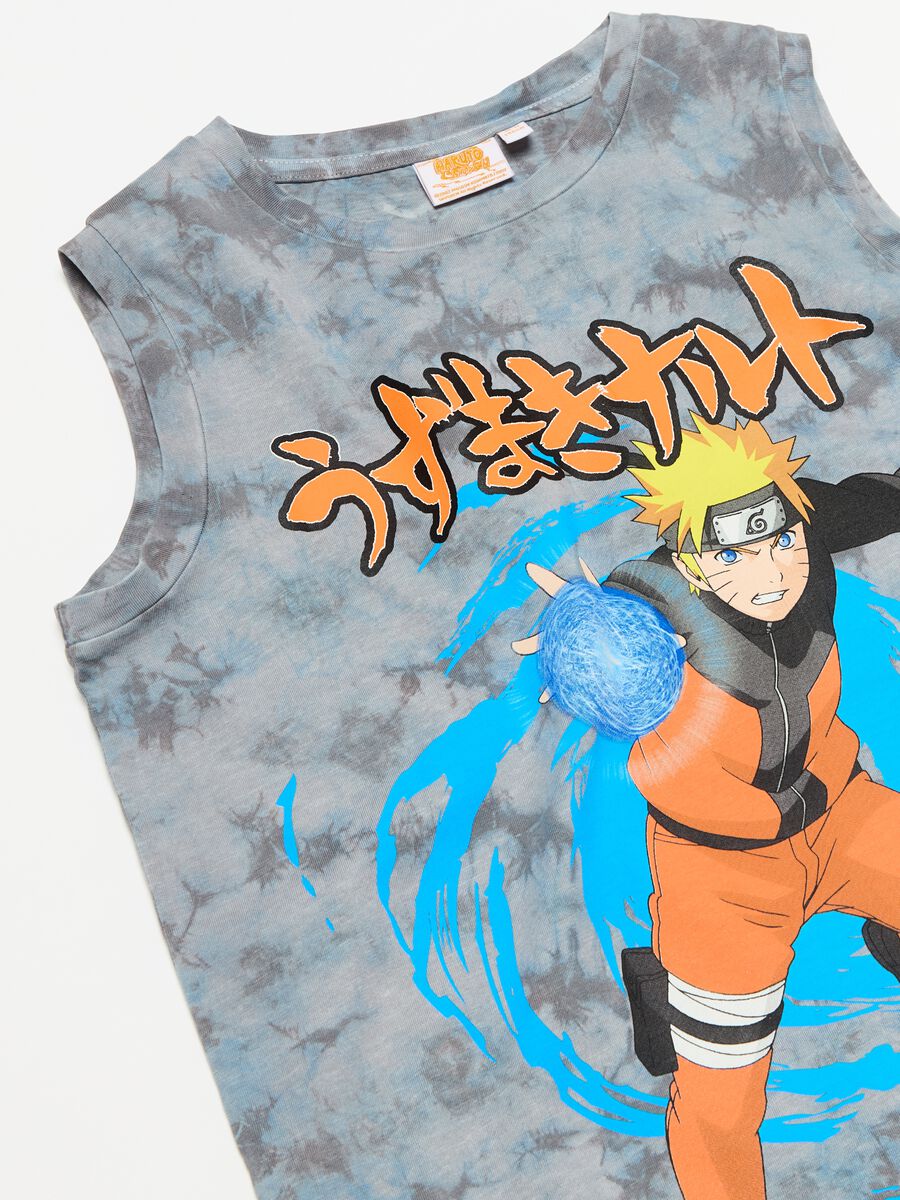 Racerback vest in tie-dye cotton with Naruto print_2