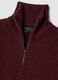 Maglia rossa Half zip in misto cotone e lana_5