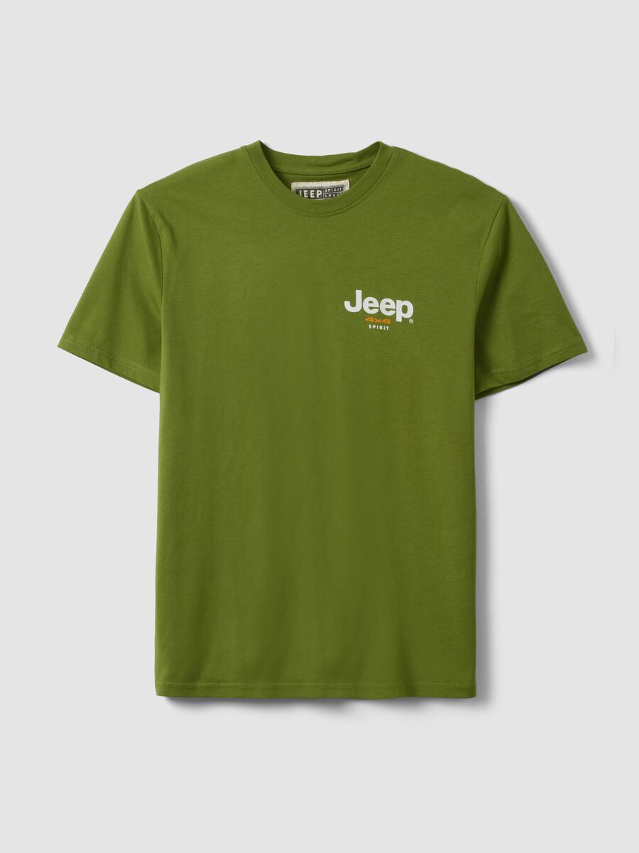 Gr&uuml;ne T-Shirt aus reiner Baumwolle im Regular Fit mit Druck_4