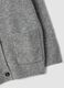 Cardigan grigio in tessuto elasticizzato con scollo profondo a V_5